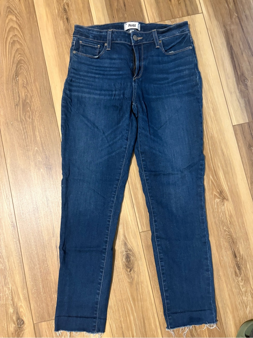PAIGE Dark Blue Skinny High-Rise Jeans